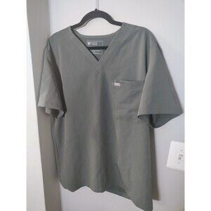 FIGS Catarina One Pocket Scrub Top Womens XL Gray Stretch Shirt Nursing